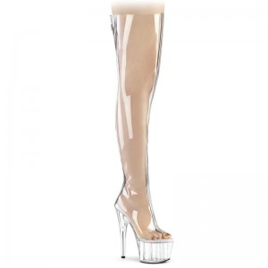 Pleaser Adore-3021 Hoge Hakken Dames Zilver | CLJZI-BE