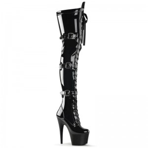 Pleaser Adore-3028 Hoge Hakken Dames Zwart | XBERQ-BE