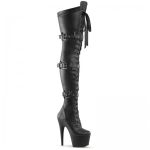 Pleaser Adore-3028 Vegan Leather Hoge Hakken Dames Zwart | FTZHB-BE
