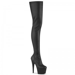 Pleaser Adore-4000 Faux Leather Hoge Hakken Dames Zwart | PSLAI-BE