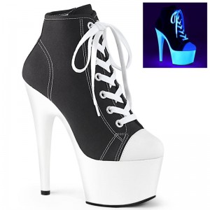 Pleaser Adore-700SK-02 Laarzen Dames Zwart Wit | HQMOW-BE