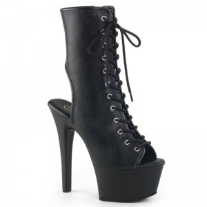 Pleaser Aspire-1016 Vegan Leather Laarzen Dames Zwart | JYAZU-BE