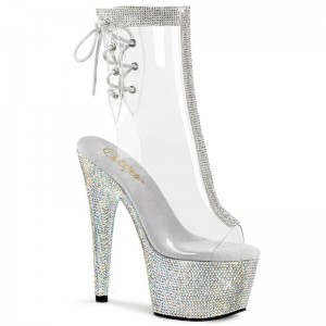 Pleaser Bejeweled-1018C-2RS Laarzen Dames Zilver | VLENO-BE