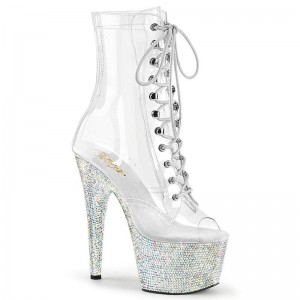 Pleaser Bejeweled-1021C-7 Laarzen Dames Zilver | CVKPO-BE