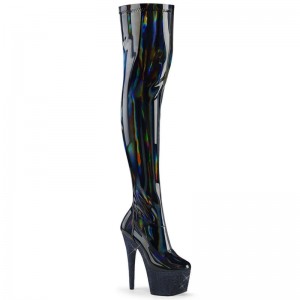Pleaser Bejeweled-3000-7 Hoge Hakken Dames Zwart | KFSLG-BE