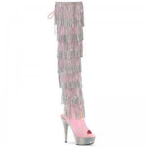 Pleaser Bejeweled-3017HG-RSF-6 Hoge Hakken Dames Roze Zilver | XBRNO-BE