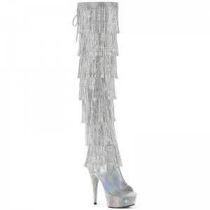 Pleaser Bejeweled-3017HG-RSF-6 Rhinestones Hoge Hakken Dames Zilver | KOJEN-BE