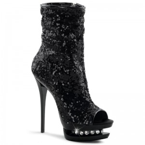 Pleaser Blondie-R-1008 Laarzen Dames Zwart | RNQWP-BE