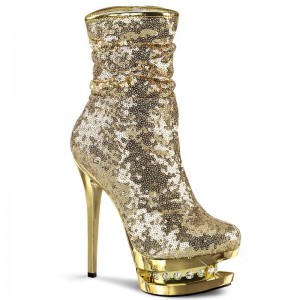 Pleaser Blondie-R-1009 Laarzen Dames Goud | WQGID-BE