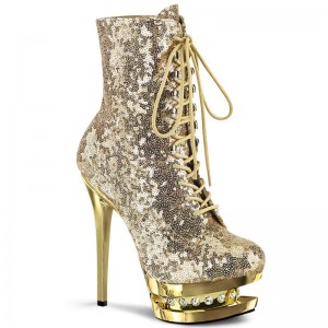 Pleaser Blondie-R-1020 Laarzen Dames Goud | NLTIR-BE