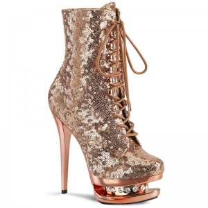 Pleaser Blondie-R-1020 Laarzen Dames Roze Goud | WLKFE-BE