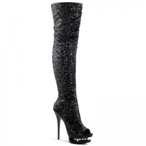 Pleaser Blondie-R-3011 Hoge Hakken Dames Zwart | QVUFY-BE
