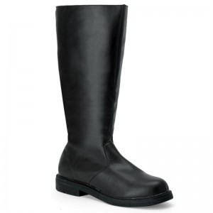 Pleaser Captain-100 Vegan Leather Knie Laarzen Heren Zwart | SLDUH-BE