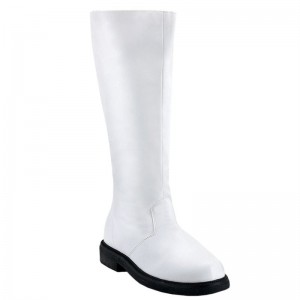 Pleaser Captain-100 Vegan Leather Knie Laarzen Heren Wit | WMNLU-BE