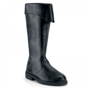 Pleaser Captain-105 Vegan Leather Knie Laarzen Heren Zwart | YXMBF-BE