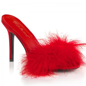 Pleaser Classique-01F Badslippers Dames Rood | LGTOH-BE