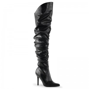 Pleaser Classique-3011 Vegan Leather Hoge Hakken Dames Zwart | OSPWY-BE