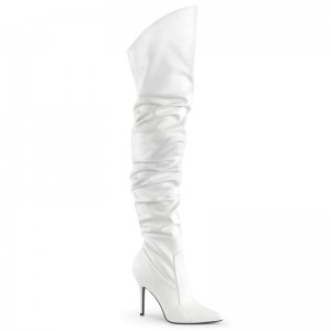 Pleaser Classique-3011 Vegan Leather Hoge Hakken Dames Wit | CJFLY-BE