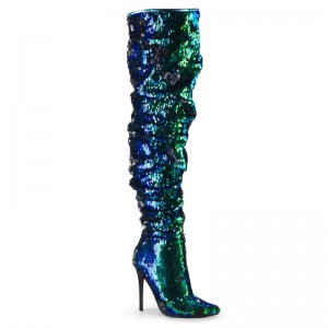 Pleaser Courtly-3011 Hoge Hakken Dames Groen | GARJO-BE