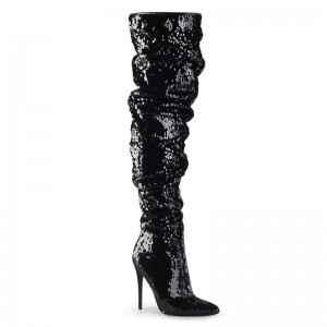 Pleaser Courtly-3011 Hoge Hakken Dames Zwart | UOQPW-BE