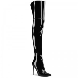 Pleaser Courtly-3012 Hoge Hakken Dames Zwart | TVIPW-BE