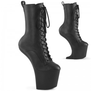Pleaser Craze-1040 Vegan Leather Laarzen Dames Zwart | NJDHE-BE