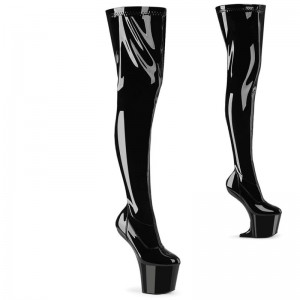 Pleaser Craze-3000 Hoge Hakken Dames Zwart | UXFBH-BE