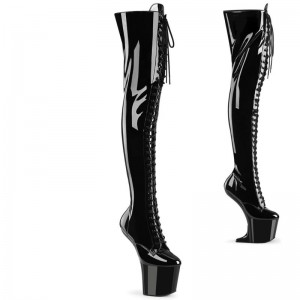 Pleaser Craze-3023 Hoge Hakken Dames Zwart | RHIUA-BE