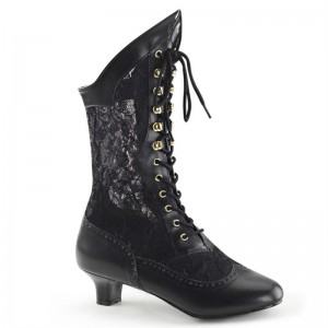Pleaser Dame-115 Vegan Leather Laarzen Dames Zwart | EKPHL-BE