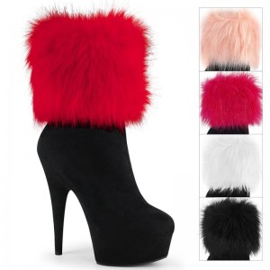 Pleaser Delight-1000 Suede Laarzen Dames Zwart | TJSEY-BE