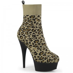 Pleaser Delight-1002LP Laarzen Dames Bruin Zwart | KTISJ-BE
