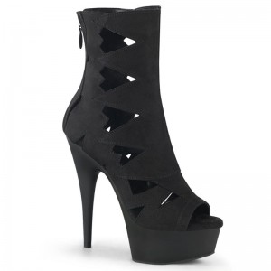 Pleaser Delight-1014 Suede Laarzen Dames Zwart | TZDGF-BE