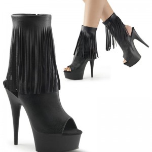 Pleaser Delight-1019 Vegan Leather Laarzen Dames Zwart | OJEZS-BE