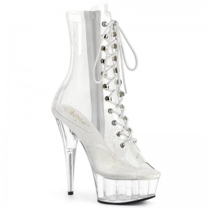 Pleaser Delight-1021C Laarzen Dames Clear | TEHFN-BE