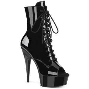 Pleaser Delight-1021 Laarzen Dames Zwart | RJSNX-BE