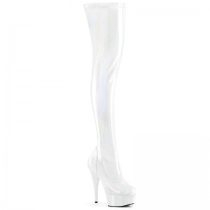 Pleaser Delight-3000HWR Hoge Hakken Dames Wit | QBTVU-BE