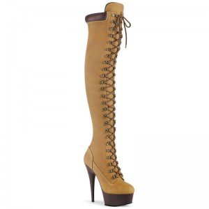 Pleaser Delight-3000TL Hoge Hakken Dames Bruin | VRYCX-BE