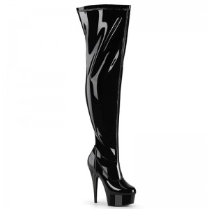 Pleaser Delight-3000WCF Hoge Hakken Dames Zwart | WJVGA-BE