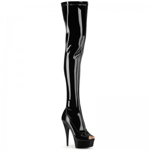 Pleaser Delight-3011 Hoge Hakken Dames Zwart | UMNOB-BE