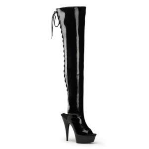 Pleaser Delight-3017 Hoge Hakken Dames Zwart | KUHTC-BE