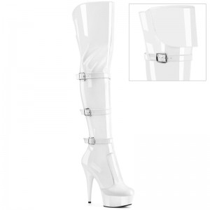 Pleaser Delight-3018 Hoge Hakken Dames Wit | ZWIBY-BE
