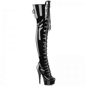 Pleaser Delight-3022 Hoge Hakken Dames Zwart | NPIXB-BE