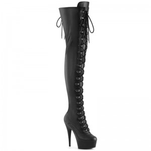 Pleaser Delight-3022 Vegan Leather Hoge Hakken Dames Zwart | ERDQM-BE