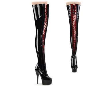 Pleaser Delight-3027 Hoge Hakken Dames Zwart | TEOIA-BE