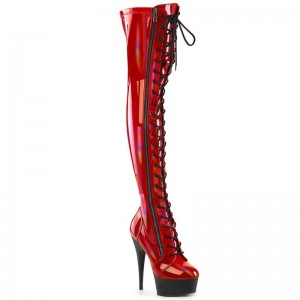 Pleaser Delight-3029 Hoge Hakken Dames Rood | GRFZO-BE