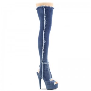 Pleaser Delight-3030 Hoge Hakken Dames Blauw | UGSHV-BE