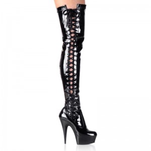 Pleaser Delight-3050 Hoge Hakken Dames Zwart | DUGYB-BE