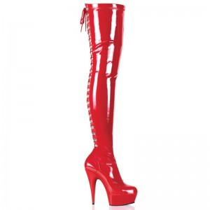 Pleaser Delight-3063 Hoge Hakken Dames Rood | CYLBH-BE