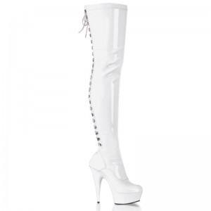Pleaser Delight-3063 Hoge Hakken Dames Wit | NHDRO-BE