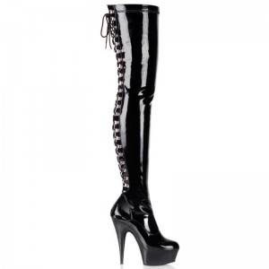 Pleaser Delight-3063 Hoge Hakken Dames Zwart | PJARO-BE